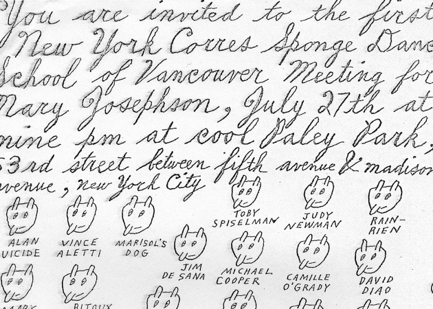 Ray Johnson, New York Corres Sponge Dance School Invitation, July 27 1970