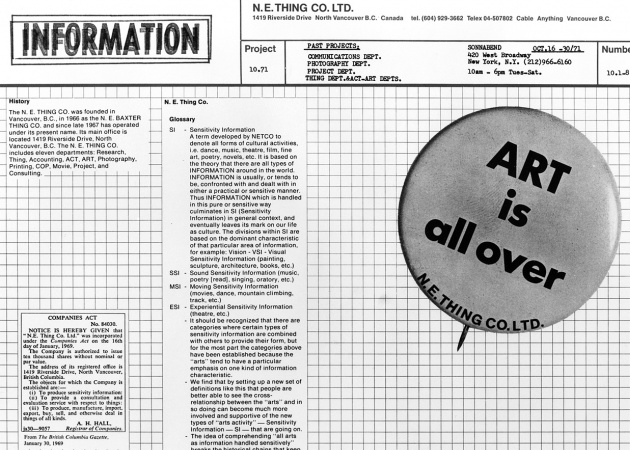 N.E. Thing Co., Art is All Over, 1971